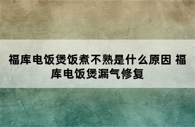 福库电饭煲饭煮不熟是什么原因 福库电饭煲漏气修复